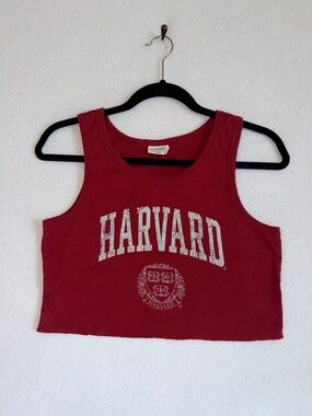 Harvard Red Grayson Threads Cropped Tank Top